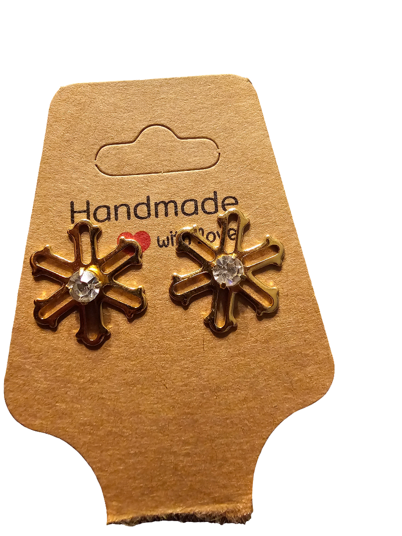 Gold color snowflake earrings - Carolina Bargain Bin