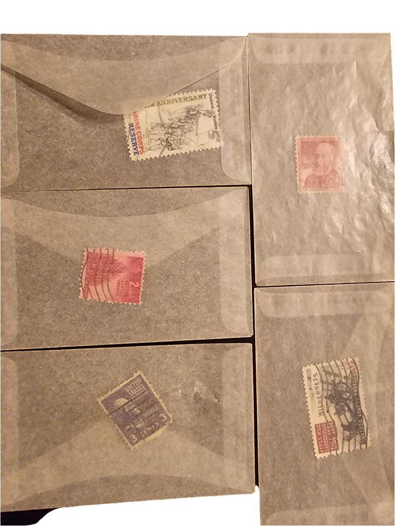 5 pack variety stamp vintage - Carolina Bargain Bin
