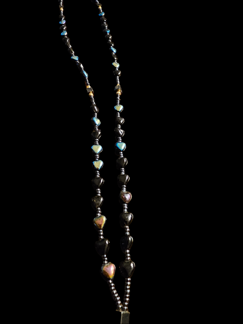 VINTAGE BLACK GLASS BEADS ROSARY - Carolina Bargain Bin