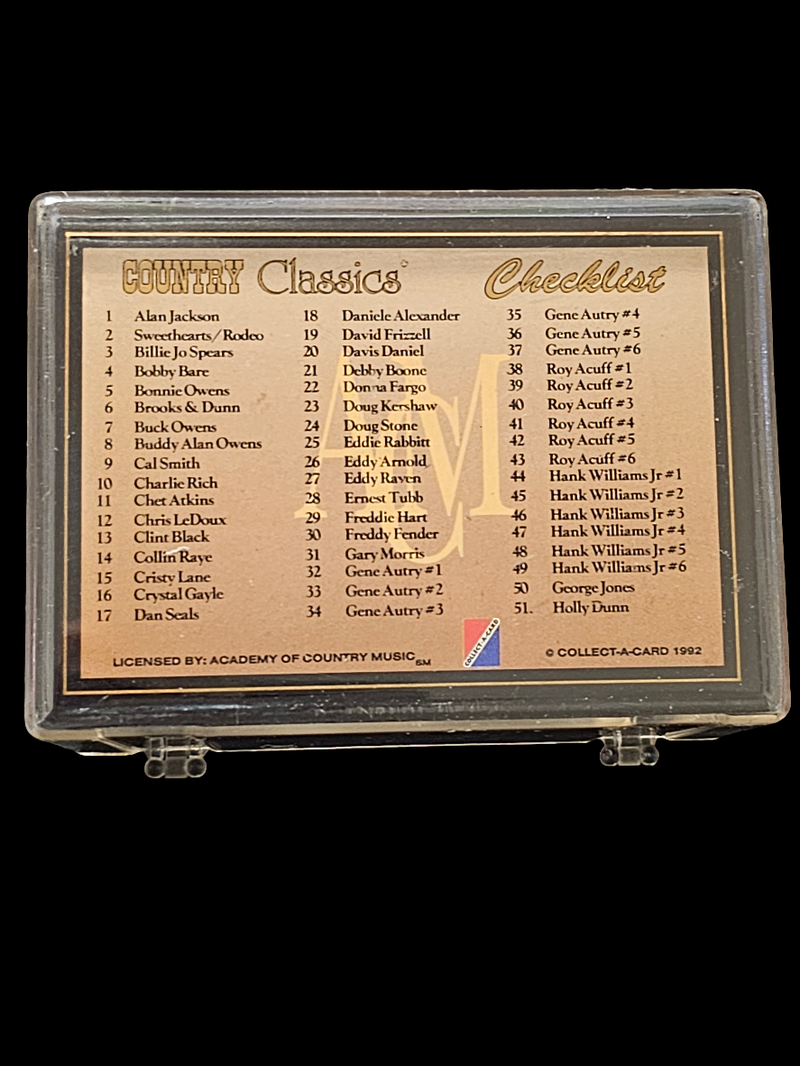 1992 COUNTRY CLASSICS Collect-A-Card Trading Card Set #1-100 Music. 99 cards - Carolina Bargain Bin