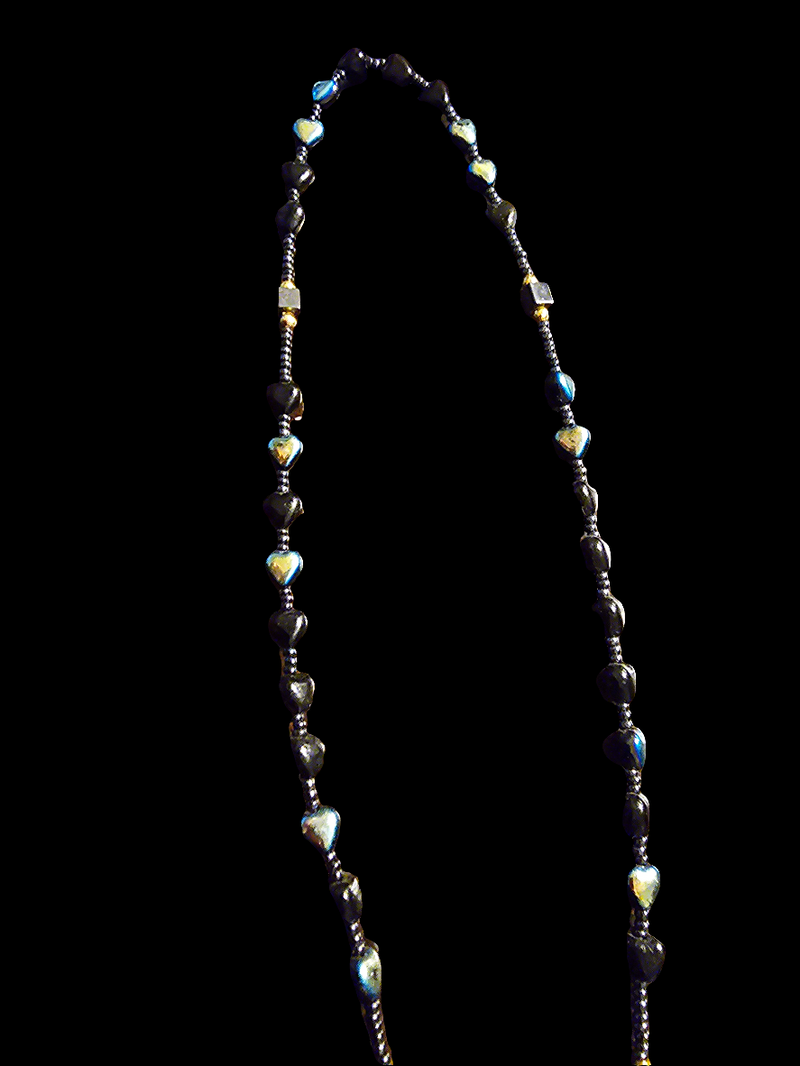 VINTAGE BLACK GLASS BEADS ROSARY - Carolina Bargain Bin