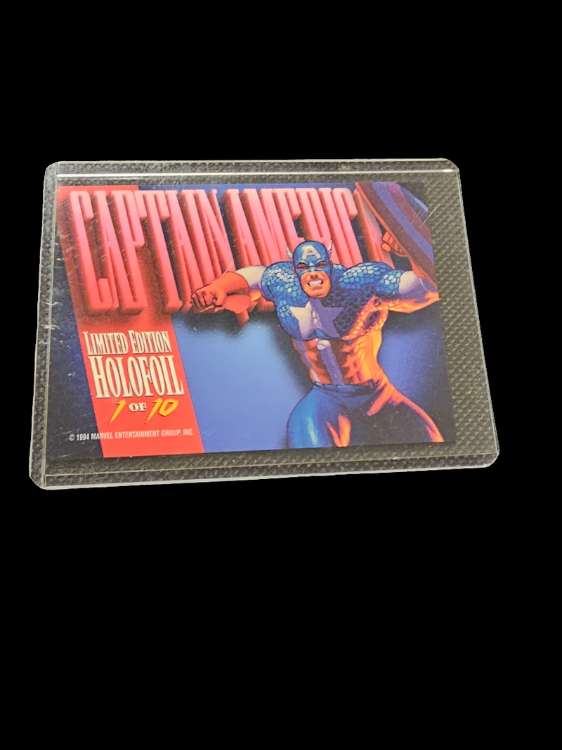 Captain America 1994 Marvel Masterpieces Limited Edition Holofoil silver #1 /10 - Carolina Bargain Bin