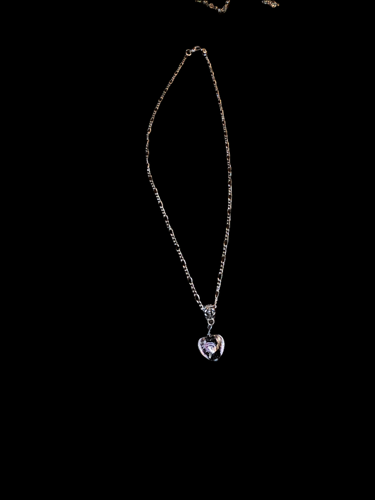 18-inch silver chain heart pendant. - Carolina Bargain Bin