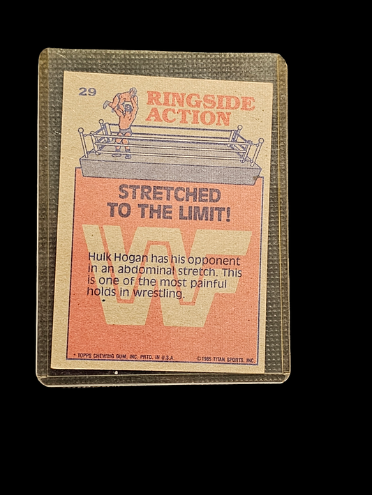 1985 Topps WWF Hulk Hogan Stretched To The Limit #29 NM-MT Rookie RC WWE HOF - Carolina Bargain Bin