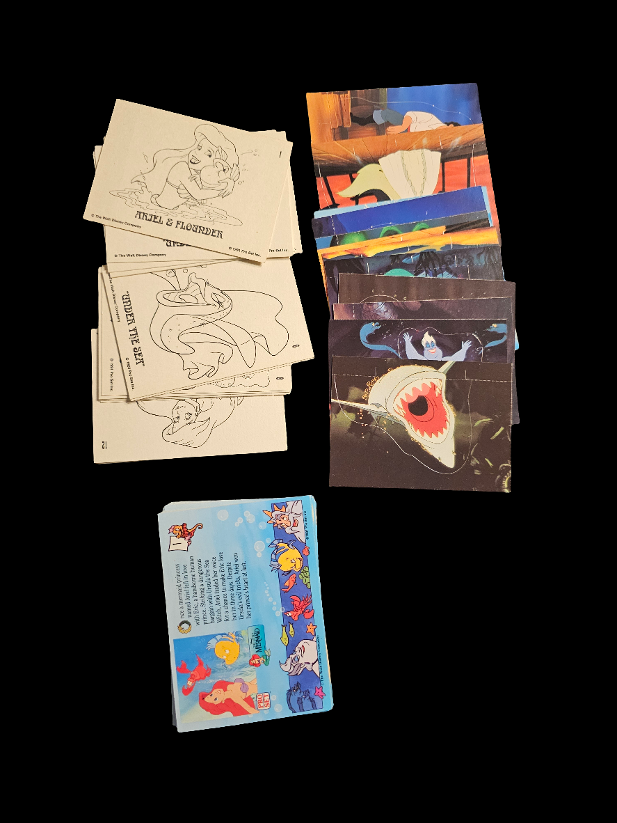 1991 little mermaid pro set 90 cards plus over 20plus pop-up cards - Carolina Bargain Bin