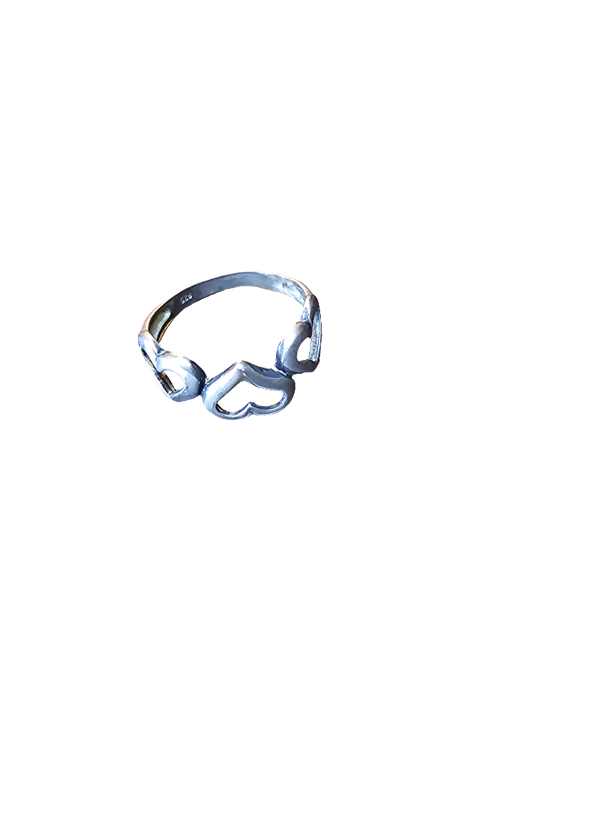 Triple heart silver ring - Carolina Bargain Bin