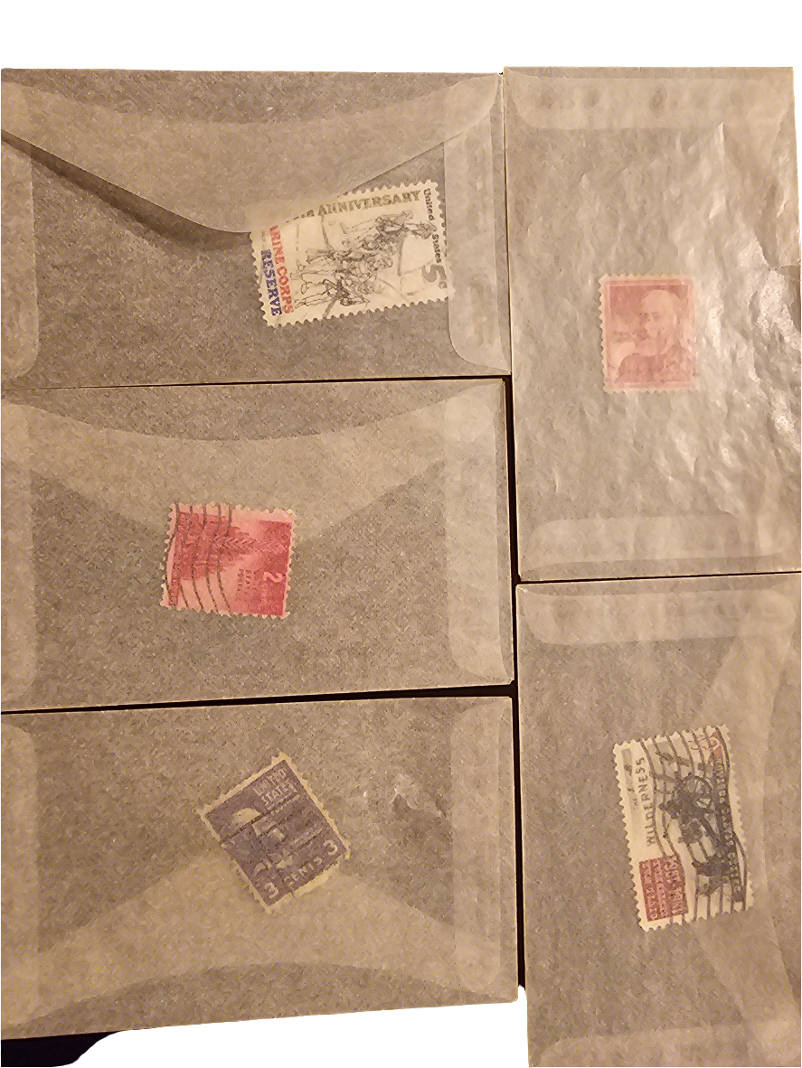 5 pack variety stamp vintage - Carolina Bargain Bin