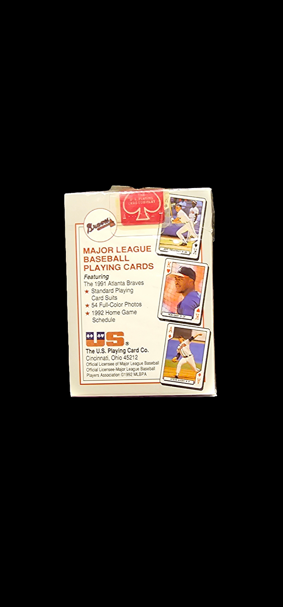 1992 Atlanta Braves Playing Cards In SEALED Original Box Unplayed - Carolina Bargain Bin