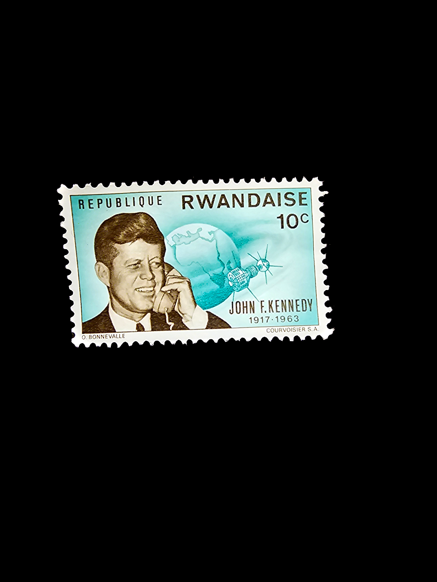 RWANDA  10CENT JOHN F KENNEDY 1917-1963 M HINGED - Carolina Bargain Bin