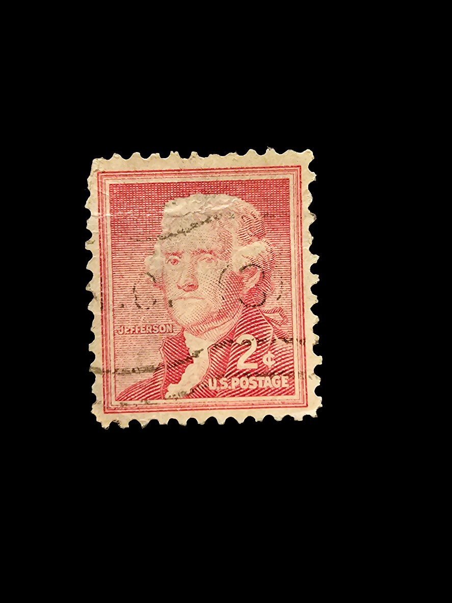 Thomas Jefferson Red 2 Cents Stamp. - Carolina Bargain Bin