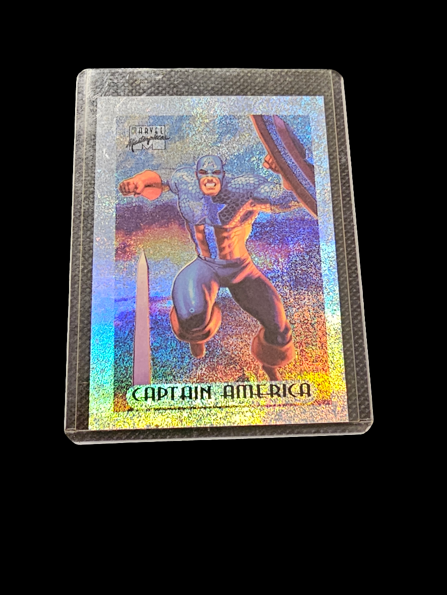 Captain America 1994 Marvel Masterpieces Limited Edition Holofoil  silver #1 /10 - Carolina Bargain Bin