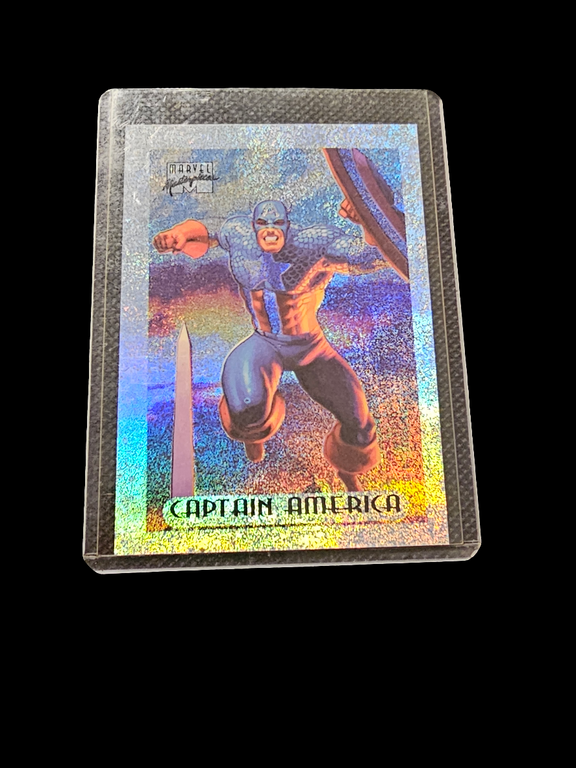 Captain America 1994 Marvel Masterpieces Limited Edition Holofoil  silver #1 /10 - Carolina Bargain Bin