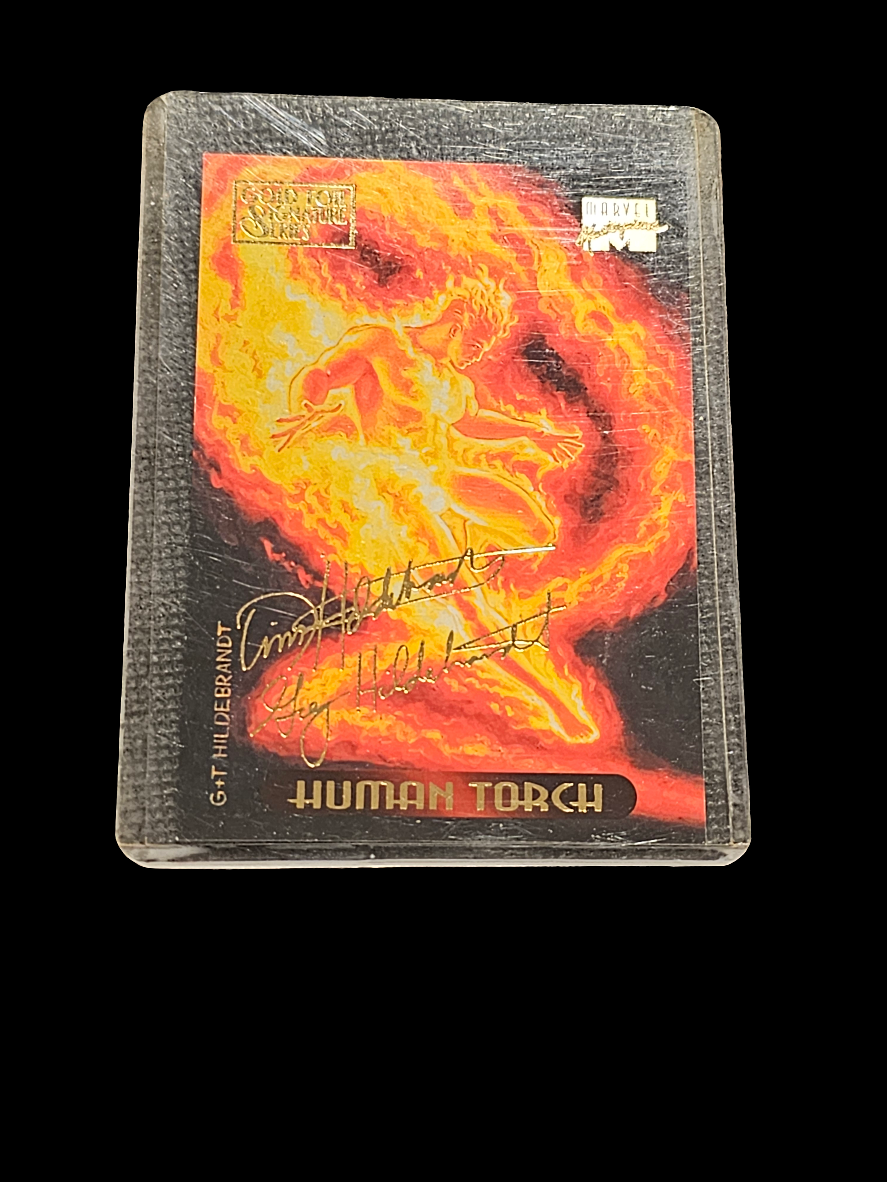 1994 Marvel Masterpieces Gold Signature #52 Human Torch - Carolina Bargain Bin