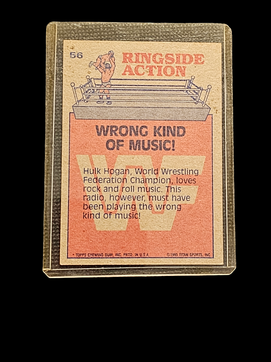 1985 Topps WWF Wrestling #56 Wrong Kind Of Music w/ Hulk Hogan - Carolina Bargain Bin