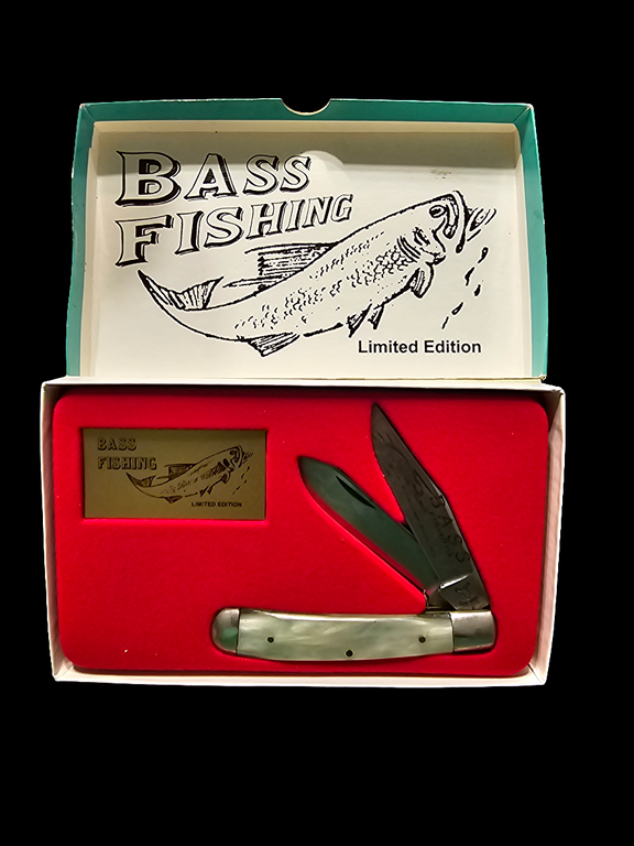 Red Deer Trapper Pocket Knife Bass Fishing Limited Edition - Carolina Bargain Bin