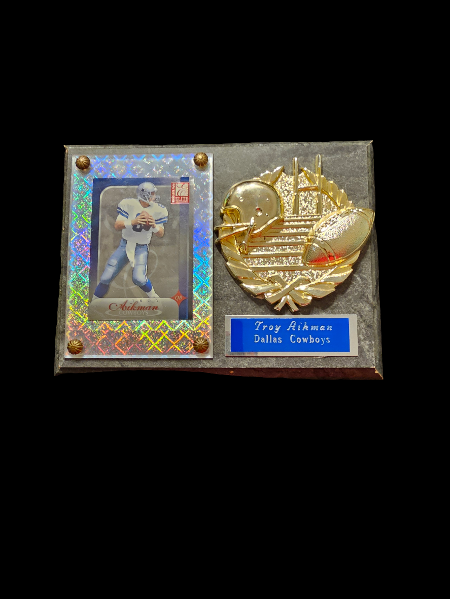 Troy aikman card plaque - Carolina Bargain Bin