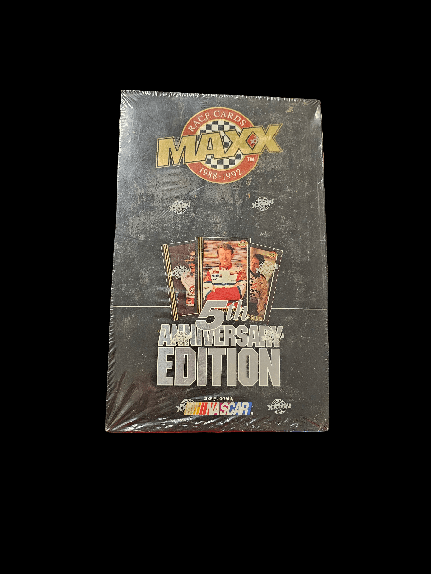 Maxx 5th Anniversary NASCAR Race Cards - 1992 Complete Set - FACTORY SEALED BOX - Carolina Bargain Bin